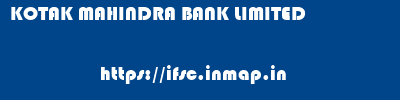 KOTAK MAHINDRA BANK LIMITED       ifsc code
